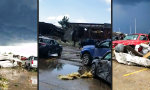 Lustiges Video - Tornado vernichtet Fabrikparkplatz