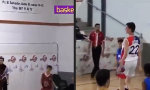 Lustiges Video - Zölfjähriger Riese räumt beim Basketball ab