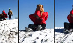 Movie : Mit dem Hund im Huckepack den Hügel runterrutschen