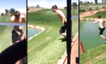 Funny Video : Flache Abkühlung beim Golfen