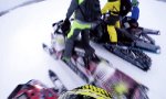 Lustiges Video : Prankster auf demSchneemobil