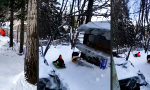 Lustiges Video : Winter-Action im Garten